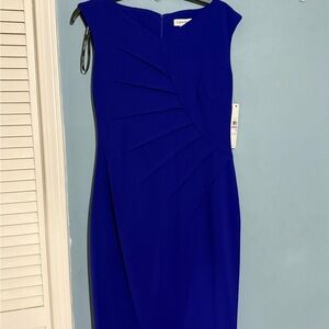 Calvin Klein Women's Royal Blue Midi Dress Sleeveless